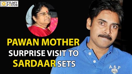 Pawan Kalyan Mother Surprise Visit to Sardaar Gabbar Singh Sets - Filmy Focus