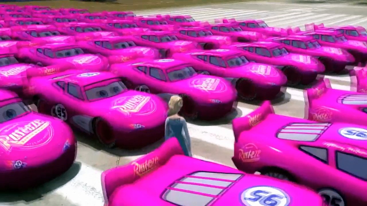 Spiderman Songs Lyrics ♫ Grandpa's whiskers ♫ Elsa Frozen Pink McQueen cars for The Snow Queen