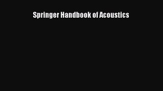 Read Springer Handbook of Acoustics Ebook Free