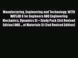 Download Manufacturing Engineering and Technology: WITH MATLAB 6 for Engineers AND Engineering