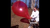 Explosion d'un gros ballon filmée au ralenti - Slow motion