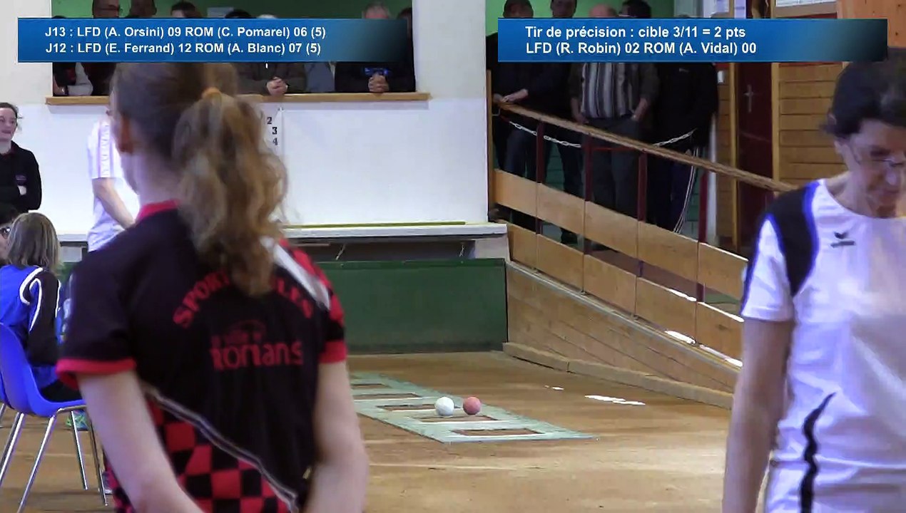 Tir de précision 1, second tour, Club N2 Féminin, demi-finale, Les Filias en D. vs Romans, Boules, saison 2015-2016