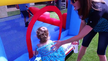 Bounce House & Ball Pit Family Fun with Little Tikes Kids Jr Sports & Slide Bouncer Jump C