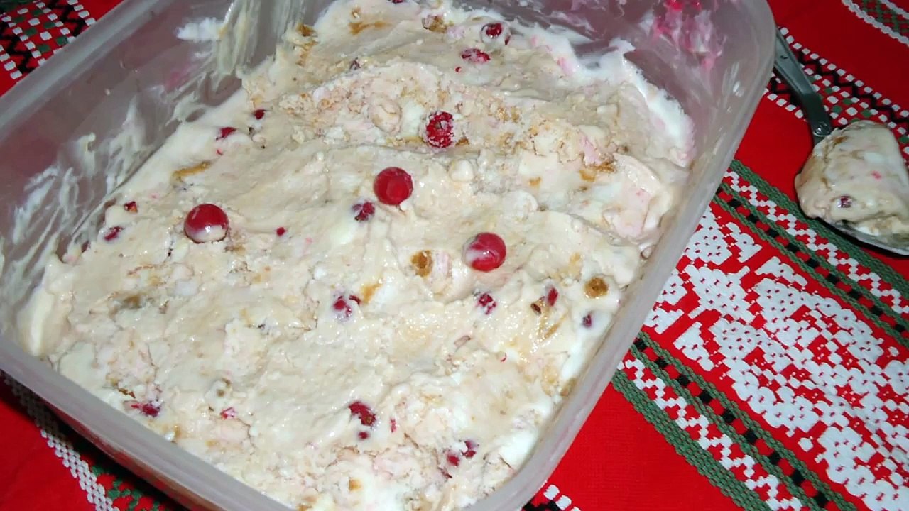 Мороженое чизкейк со смородиной и спекулос (без мороженицы)