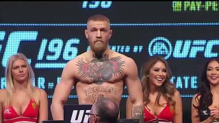 Conor McGregor and Nate Diaz weigh-in for UFC 196