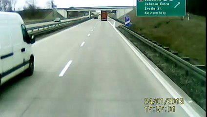 blocks the driver on the track