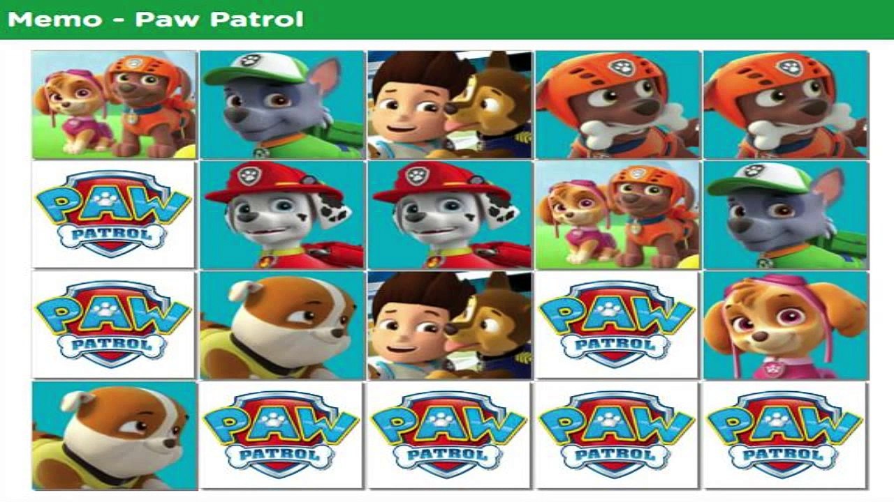 Paw Patrol - Memo - Paw Patrol Games