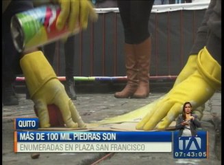 Más de 100 mil piedras son enumeradas en la plaza San Francisco