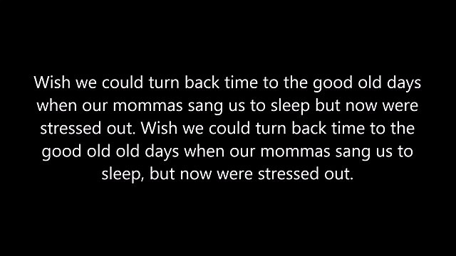 Twenty One Pilots Stressed Out Lyrics