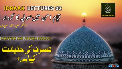 Tasawwuf Ki Haqeeqat Kya Hai ? By Dr.Saeed Ahmed Saeedi | Idraak  Lectures 02