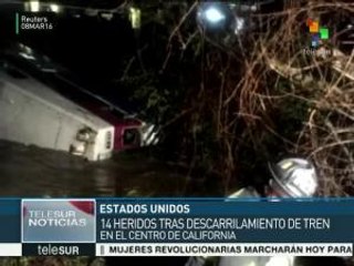 EE.UU.: catorce heridos tras descarrilar un tren en California