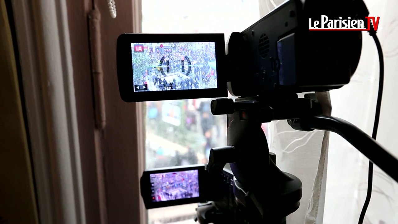 Avec les policiers chargés du comptage des manifestants