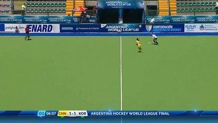 CHN 1-1 KOR Great chance for Korea to take the lead but it's into the side netting #HWL2015 #Rosario