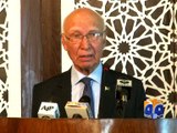Sartaj Aziz and British foreign secretary address joint press briefing in Islamabad