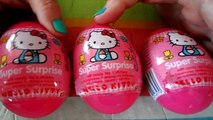 3 x HELLO KITTY Surprise Easter Eggs Openings to reveal the Toy inside