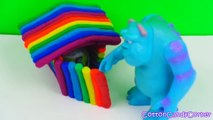 Play Doh Rainbow Cabin Surprise Egg Monsters Inc Mike Sully