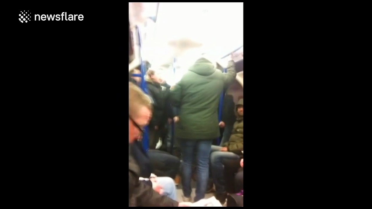 Arsenal 'fans' chanting anti-Semitic songs on the Tube before North London derby