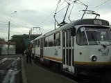 Cuplul de vagoane Tatra T4R #3302 #3301 pe linia 8 parasind terminalul '' Zetarilor ''
