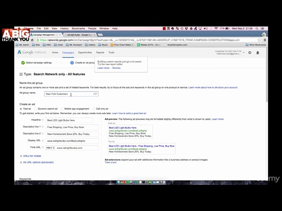 407 Segmenting Your Ads By Ad Groups - Google AdWords For Beginners