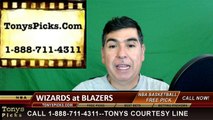 Portland Trailblazers vs. Washington Wizards Free Pick Prediction NBA Pro Basketball Odds Preview 3-8-2016