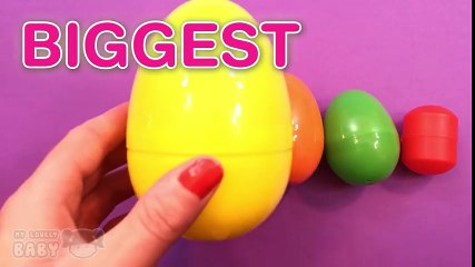 Learn Sizes with Colours Surprise Eggs and Lightning McQueen Frozen Toys