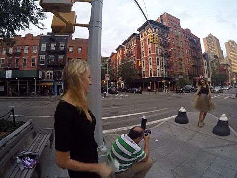 Модели в Нью Йорке съёмка у светофора США Русская Америка