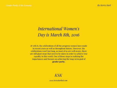 Kerry Karl presents: How Gender Parity Influences Economy