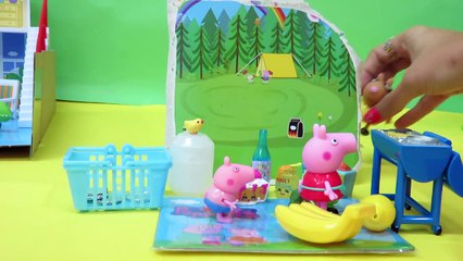 Peppa Pig Holiday Vacation BBQ & Playing In the Theme Park with Pedro Ponyn & George Pig