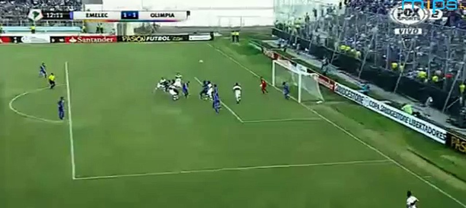 Gol de Miguel Paniagua (1-1) - Emelec vs Olimpia - Copa Libertadores 2016