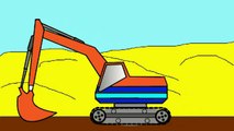 Мультик Раскраска на Английском: Kids Learn Colours: Trucks & Excavators [굴착기 트럭]