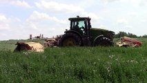 Poettinger Triple Mower on a John Deere 7230R