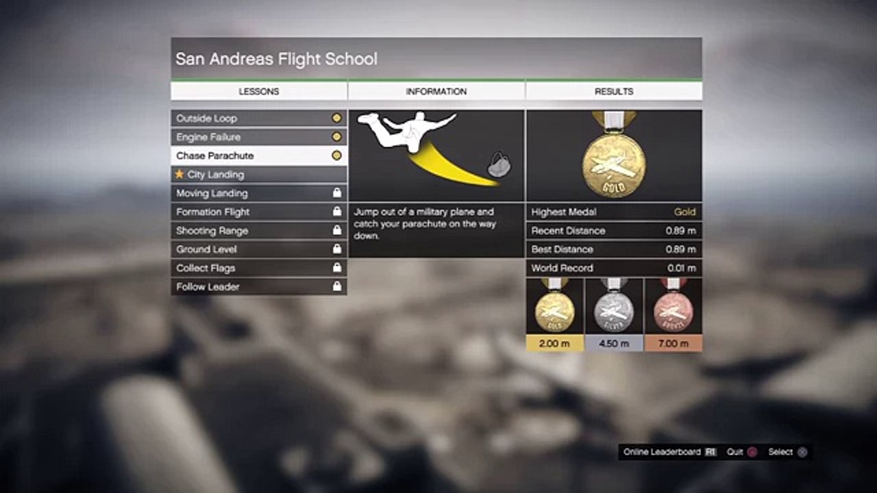 GTA 5- SA Flight School City Landing Gold Medal (GTAO Gameplay)