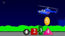 Counting Helicopter: 1 Count English Numbers 1 to 5 with Shapes [计数直升机学习英语号码] ABC 123