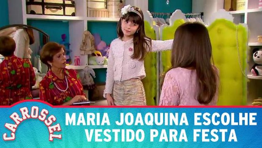 Maria Joaquina escolhe vestido para festa - Vídeo Dailymotion