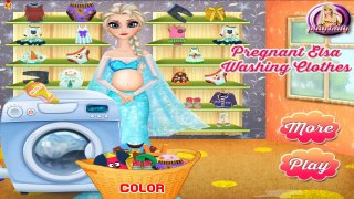 Pregnant Elsa Washing Clothes - Frozen Games To Play - totalkidsonline