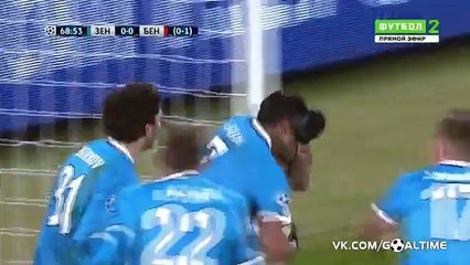 Hulk Goal - Zenit Petersburg 1 - 0 Benfica - 09-03-2016