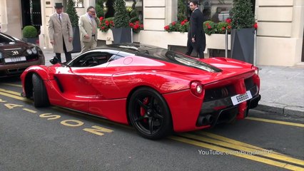 McLaren P1, Bugatti Veyron Vitesse, LaFerrari - Unloading & driving scenes in Paris !!