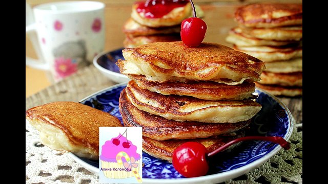 Оладьи на кефире с яблоками рецепт. Оладьи на кефире видео