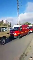 خروج جثامين شهداء بنقردان في اتجاه المستشفي الجهوي ببنقردان