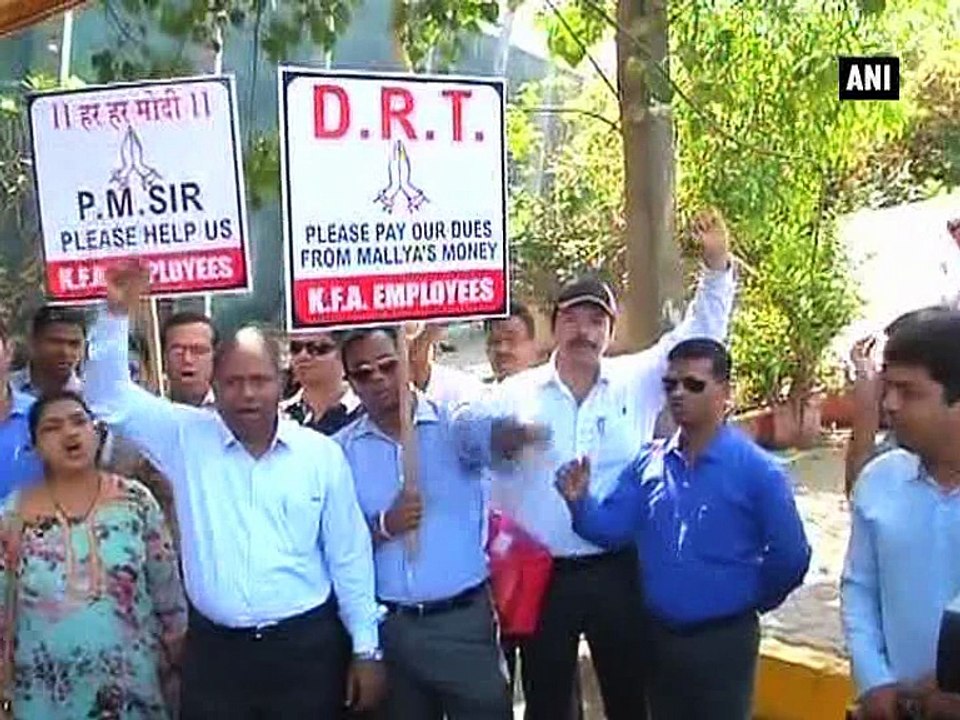 Ex- Kingfisher employees protest against Mallya in Mumbai