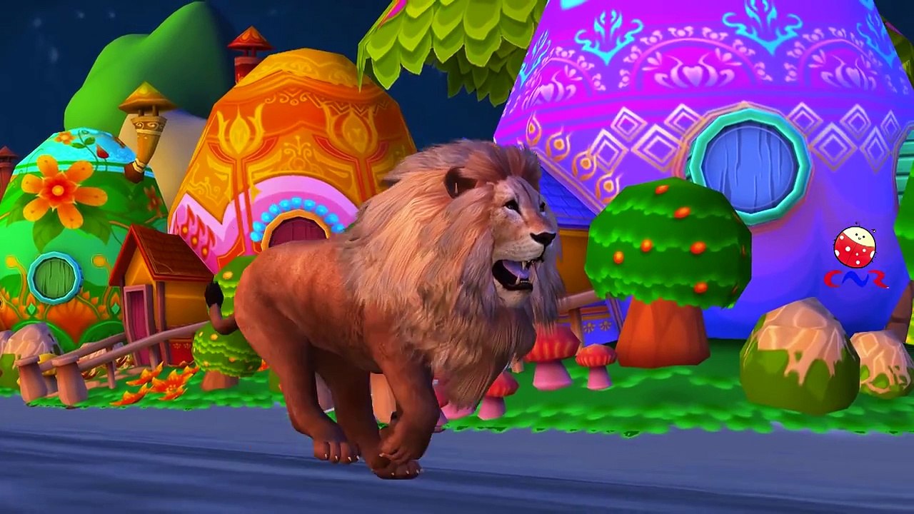 Lion Cartoon Singing Wee Willie Winkie | Finger Family Children Nursery Rhymes By Tiger Ca