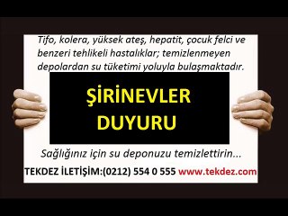 Şirinevler İstanbul su deposu temizliği TEKDEZ