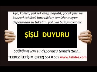 Şişli İstanbul su deposu temizliği TEKDEZ