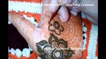 Bold and Thick Gulf Style Floral Henna Mehndi design Tutorial for Beginners