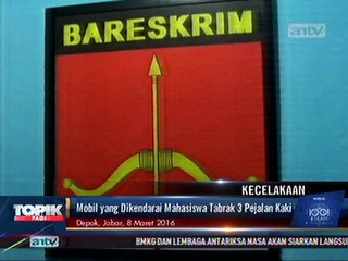 Mobil dikendarai Mahasiswa Tabrak 3 Pejalan Kaki