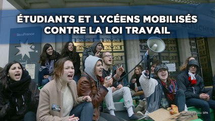 Étudiants et lycéens mobilisés contre le loi travail d'El Khomri