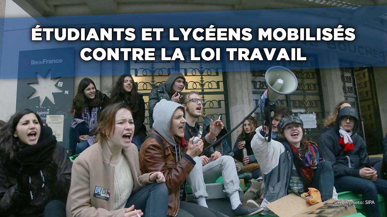 Étudiants et lycéens mobilisés contre le loi travail d'El Khomri