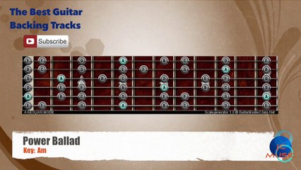 Power Ballad in Am Guitar Backing Track with scale chart