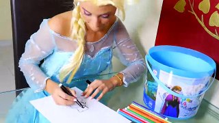 Spiderman VS Frozen Elsa - Drawing Challenge - Superhero funny Movie in real life