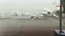 مطار ابو ظبي دمار شامل بسبب العاصفة Abu Dhabi airport crashed storm